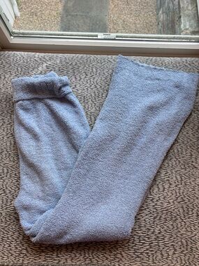 Wide leg blue fluffy sweats